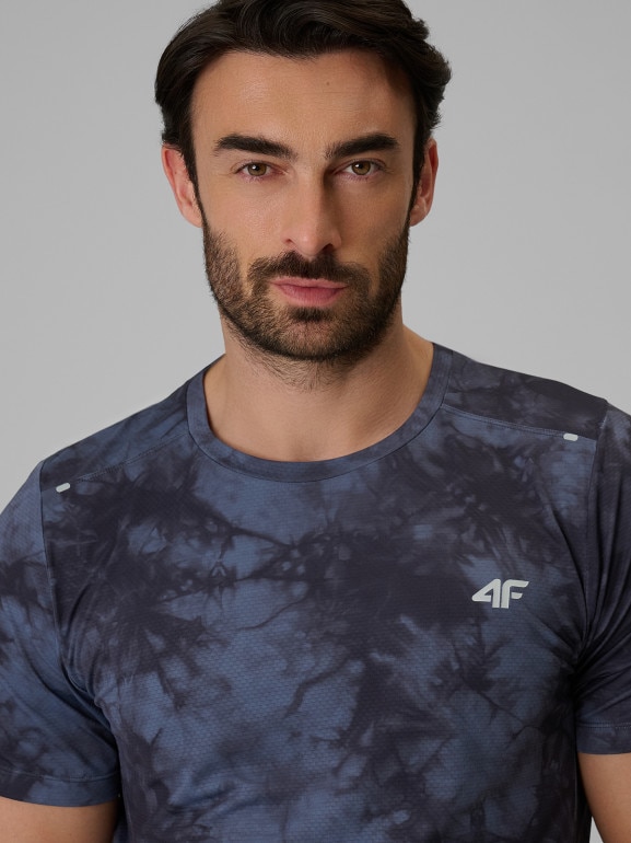 Męska koszulka treningowa z nadrukiem 4F 4FRSS26TFTSM2292 - czarna