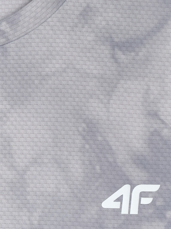 Męska koszulka treningowa z nadrukiem 4F 4FRSS26TFTSM2292 - szara
