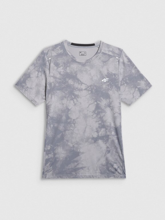Męska koszulka treningowa z nadrukiem 4F 4FRSS26TFTSM2292 - szara