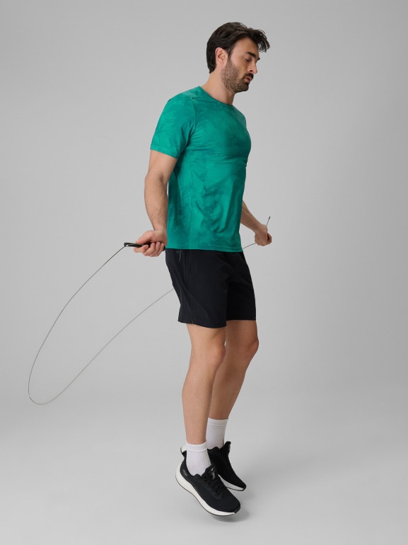 Męska koszulka treningowa z nadrukiem 4F 4FRSS26TFTSM2292 - zielona