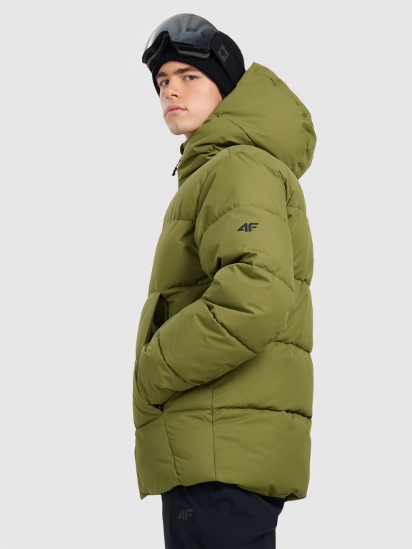 Męska kurtka narciarska 4F 4FWAW25TTJAM0788 - oliwkowa