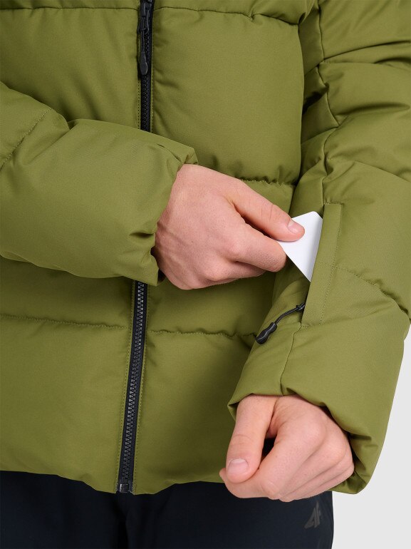 Męska kurtka narciarska 4F 4FWAW25TTJAM0788 - oliwkowa
