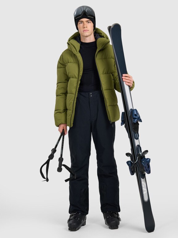Męska kurtka narciarska 4F 4FWAW25TTJAM0788 - oliwkowa
