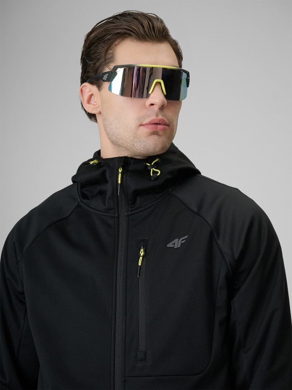 Męska kurtka przejściowa softshell 4F 4FRSS26TSOFM625 - czarna