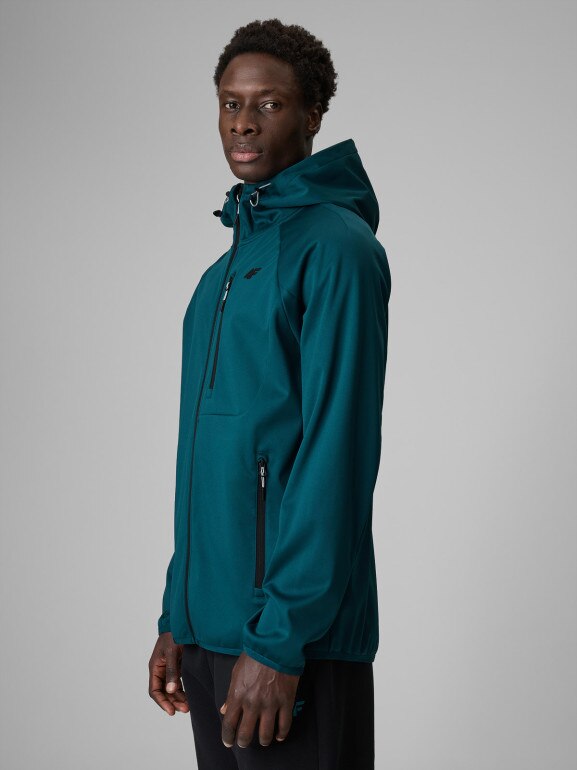 Męska kurtka przejściowa softshell 4F 4FRSS26TSOFM625 - turkusowa