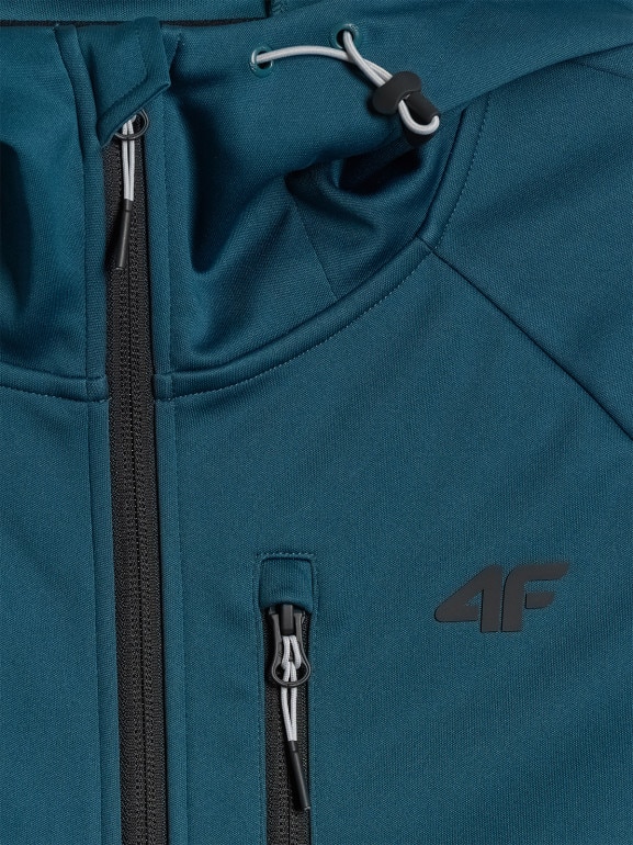 Męska kurtka przejściowa softshell 4F 4FRSS26TSOFM625 - turkusowa