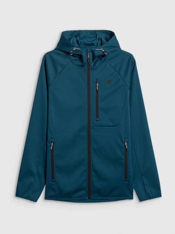 Męska kurtka przejściowa softshell 4F 4FRSS26TSOFM625 - turkusowa