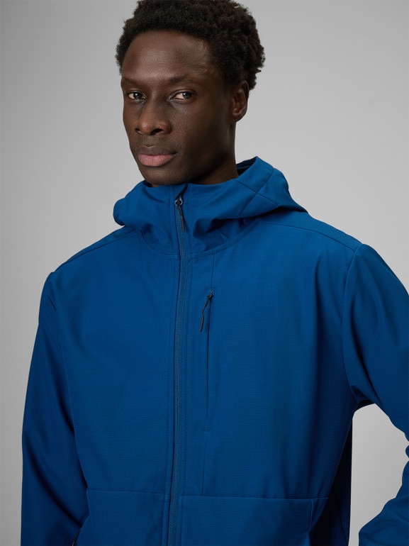 Męska kurtka przejściowa softshell 4F 4FRSS26TSOFM664 - niebieska