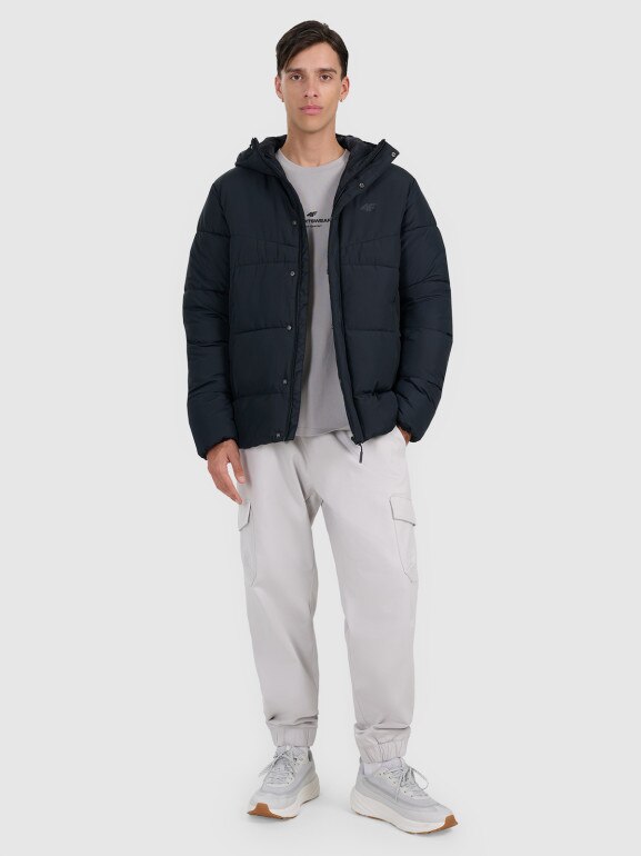 Męska kurtka puchowa 4F 4FRAW25TDJAM0795 - czarna