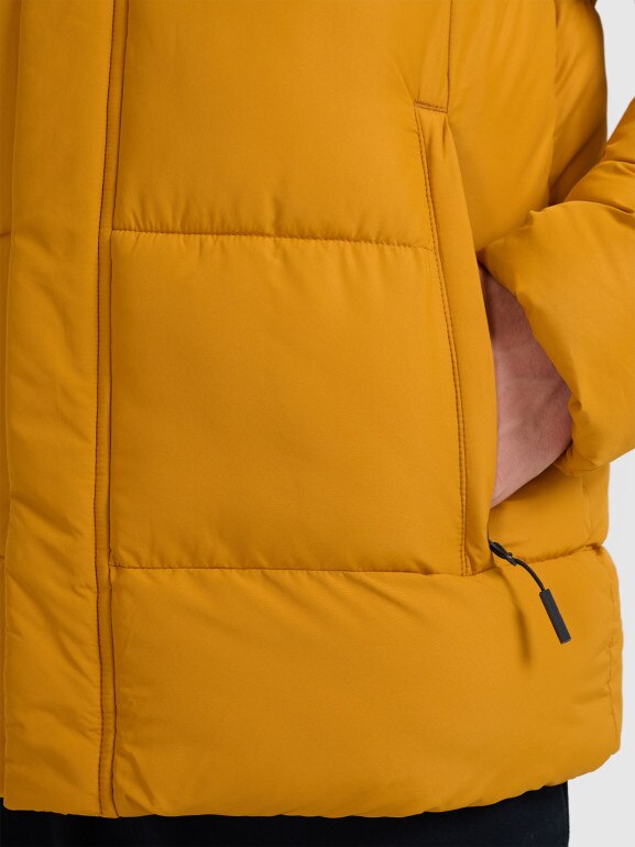 Męska kurtka puchowa 4F 4FRAW25TDJAM0795 - żółta