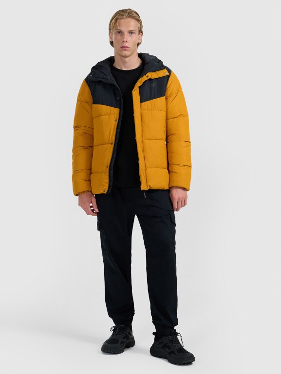 Męska kurtka puchowa 4F 4FRAW25TDJAM0795 - żółta