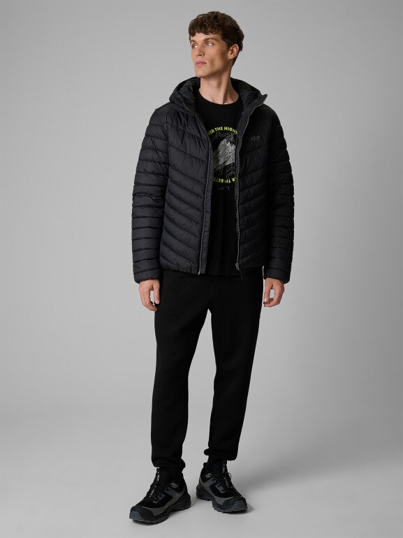 Męska kurtka puchowa pikowana 4F 4FRSS26TDJAM0953 - czarna