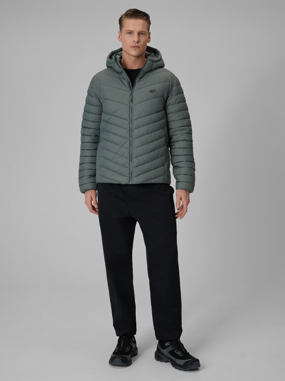 Męska kurtka puchowa pikowana 4F 4FRSS26TDJAM0953 - zielona