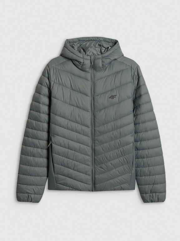 Męska kurtka puchowa pikowana 4F 4FRSS26TDJAM0953 - zielona