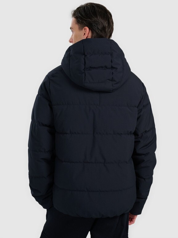 Męska kurtka puchowa pikowana 4F 4FWAW25TDJAM0710 - czarna