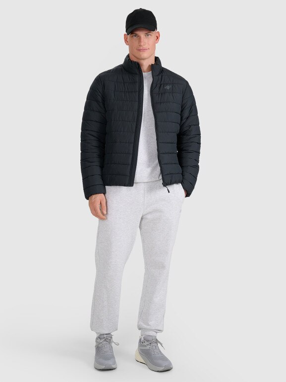 Męska kurtka puchowa pikowana 4F 4FWAW25TDJAM597 - czarna