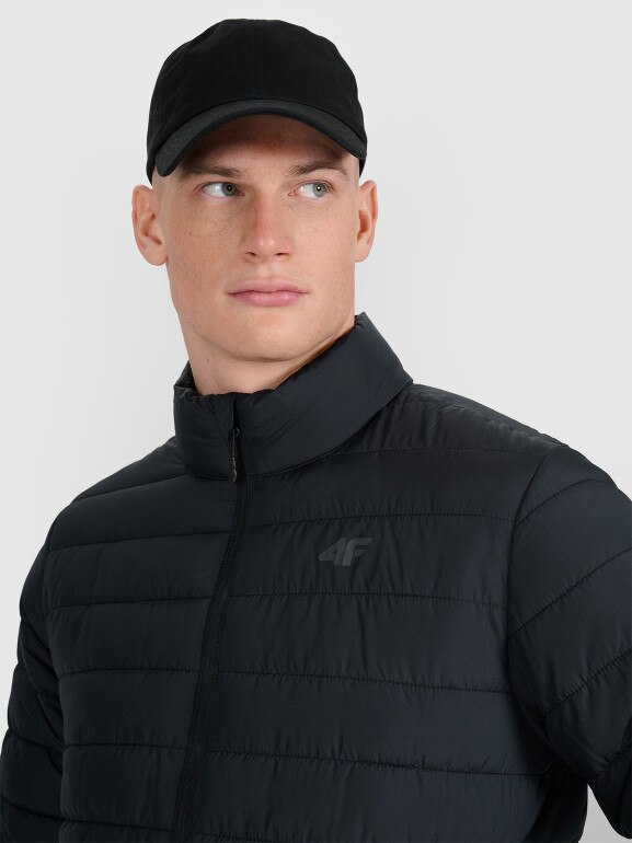 Męska kurtka puchowa pikowana 4F 4FWAW25TDJAM597 - czarna