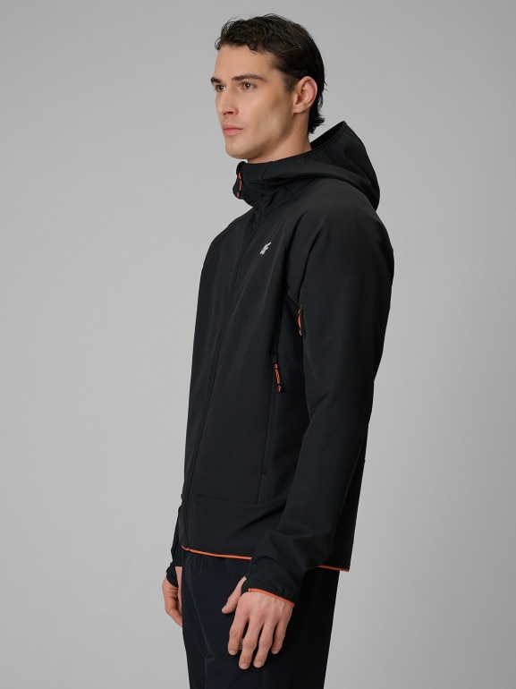 Męska kurtka trekkingowa softshell 4F 4FRSS26TSOFM644 - czarna