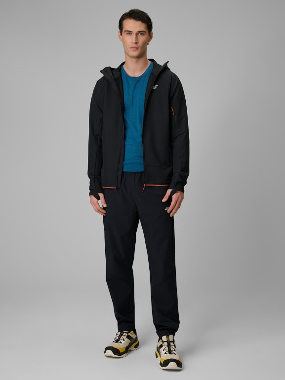 Męska kurtka trekkingowa softshell 4F 4FRSS26TSOFM644 - czarna