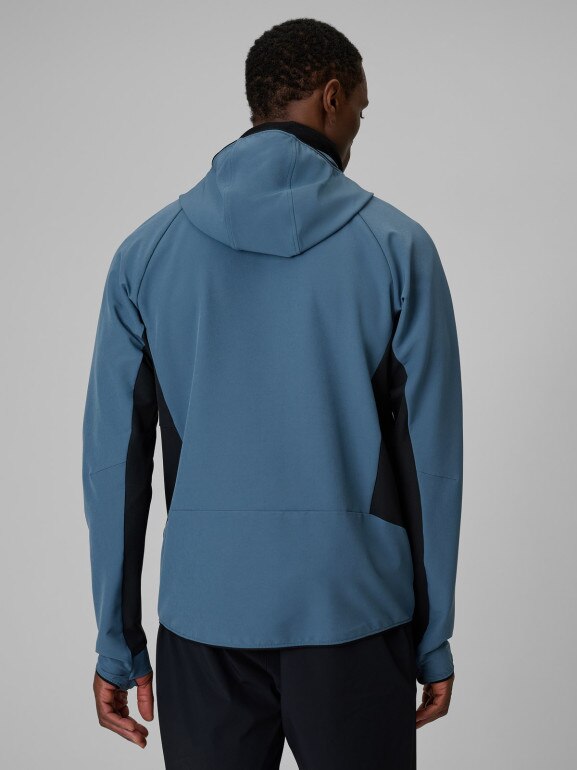 Męska kurtka trekkingowa softshell 4F 4FRSS26TSOFM644 - denim