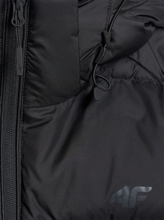 Męski bezrękawnik pikowany z puchem naturalnym 4F 4FWAW25TVJAM228 - czarny