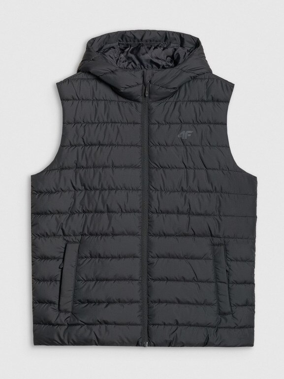 Męski bezrękawnik puchowy pikowany 4F 4FWAW25TVJAM225 - czarny
