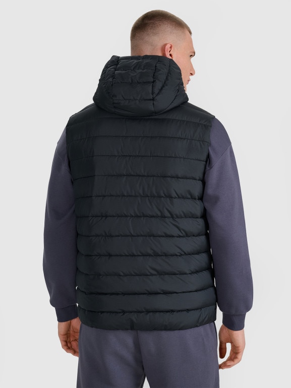 Męski bezrękawnik puchowy pikowany 4F 4FWAW25TVJAM225 - czarny