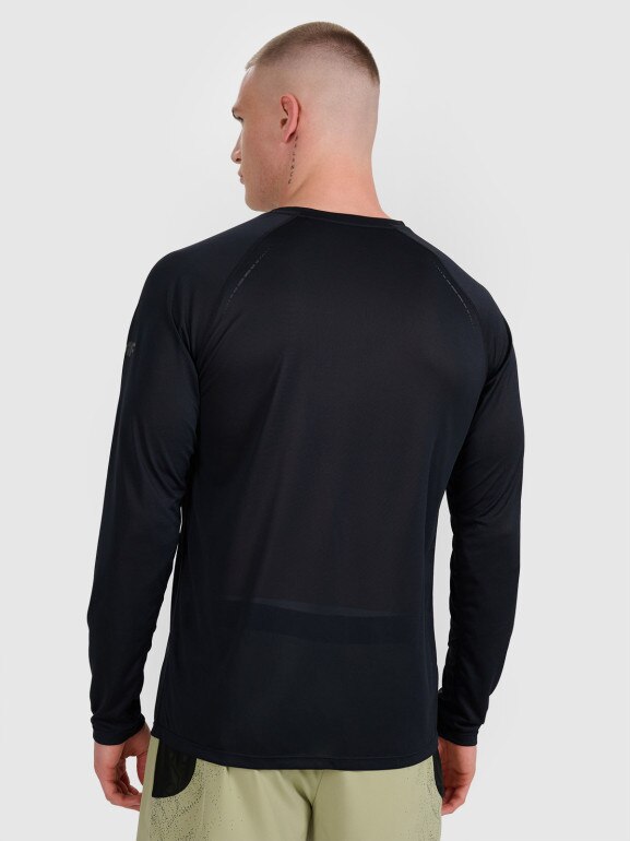 Męski longsleeve do biegania 4F 4FWAW25TFLOM413 - czarny