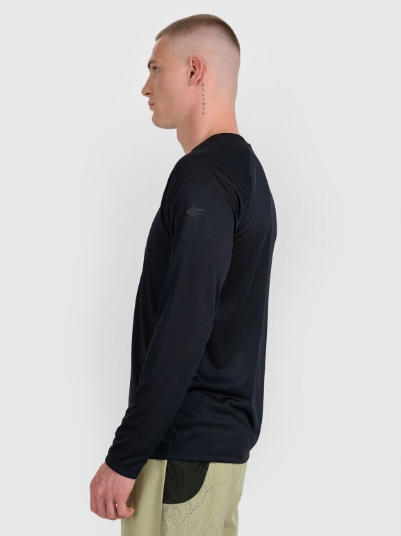 Męski longsleeve do biegania 4F 4FWAW25TFLOM413 - czarny