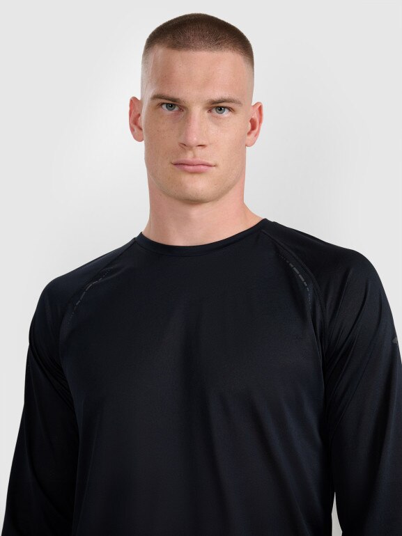 Męski longsleeve do biegania 4F 4FWAW25TFLOM413 - czarny