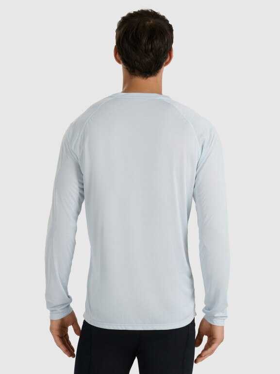 Męski longsleeve do biegania 4F 4FWAW25TFLOM413 - niebieski