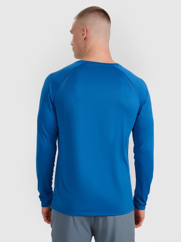 Męski longsleeve do biegania 4F 4FWAW25TFLOM413 - niebieski