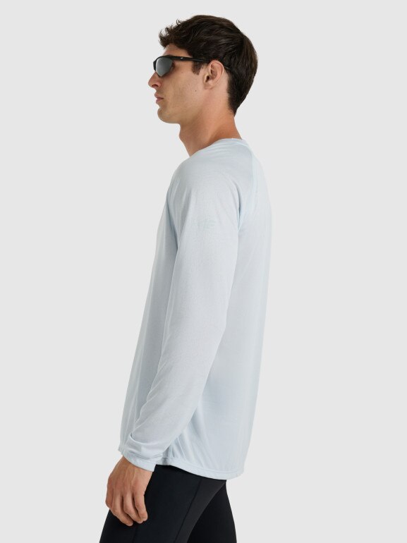 Męski longsleeve do biegania 4F 4FWAW25TFLOM413 - niebieski