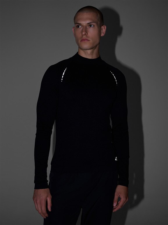 Męski longsleeve do biegania 4F 4FWAW25TFLOM417 - czarny