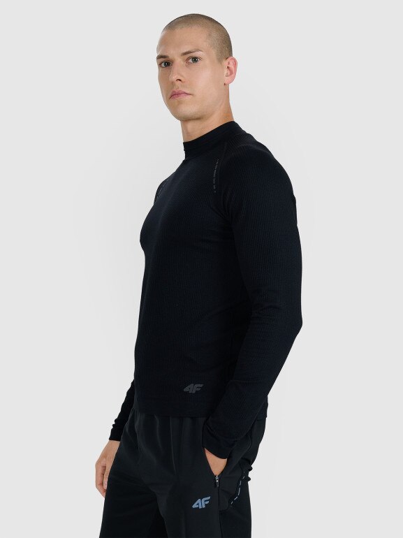 Męski longsleeve do biegania 4F 4FWAW25TFLOM417 - czarny