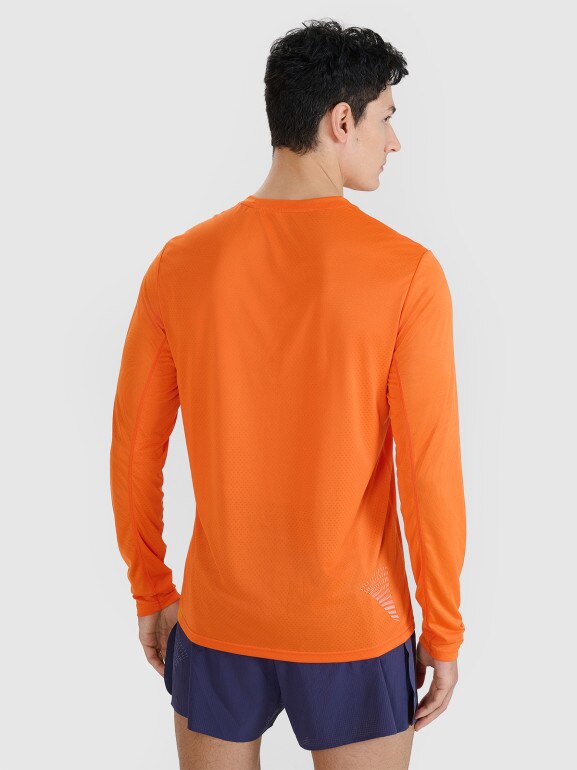 Męski longsleeve do biegania 4F 4FWSS25TFLOM326 - pomarańczowy