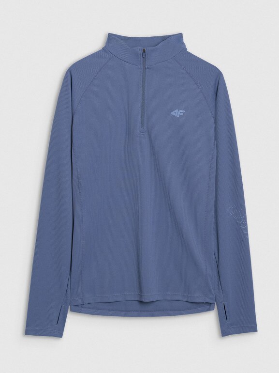 Męski longsleeve do biegania w terenie 4F 4FWSS25TFLOM327 - niebieski