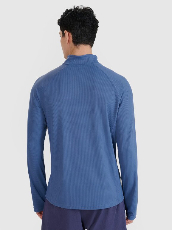 Męski longsleeve do biegania w terenie 4F 4FWSS25TFLOM327 - niebieski