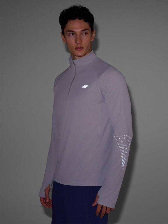 Męski longsleeve do biegania w terenie 4F 4FWSS25TFLOM327 - szary