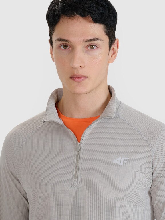Męski longsleeve do biegania w terenie 4F 4FWSS25TFLOM327 - szary