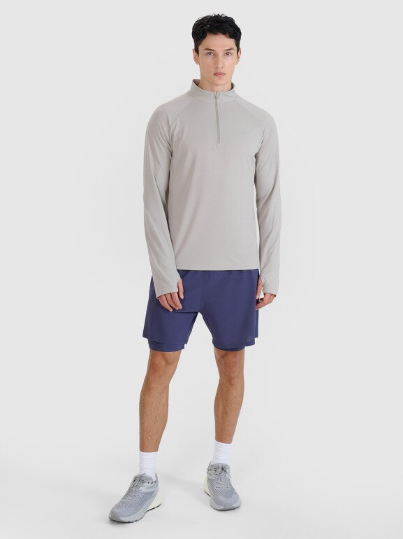 Męski longsleeve do biegania w terenie 4F 4FWSS25TFLOM327 - szary