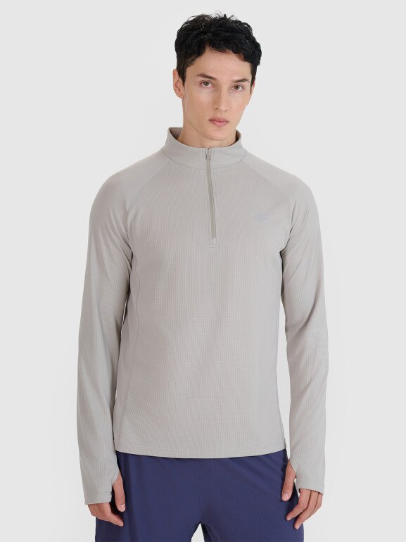 Męski longsleeve do biegania w terenie 4F 4FWSS25TFLOM327 - szary