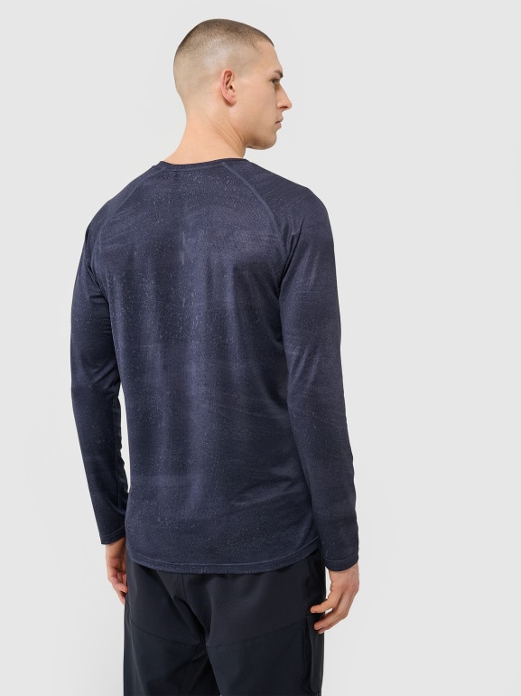 Męski longsleeve kolarski 4F 4FWSS25TFLOM340 - granatowy