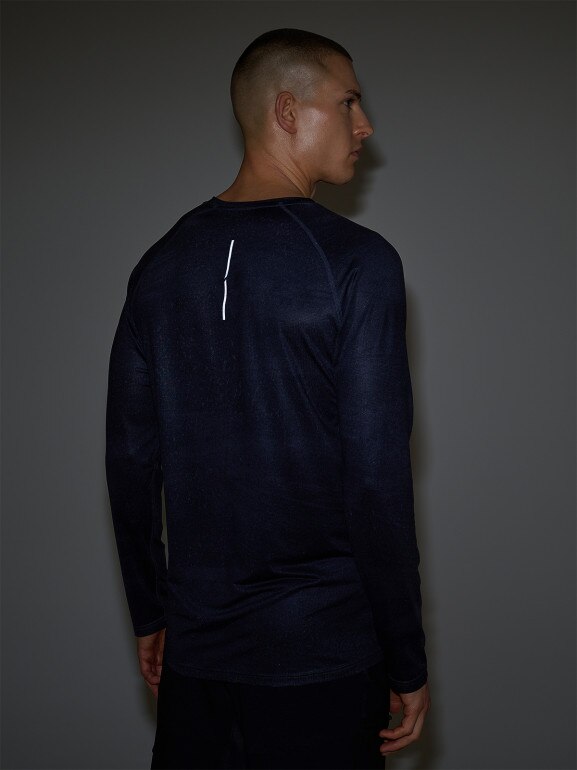 Męski longsleeve kolarski 4F 4FWSS25TFLOM340 - granatowy