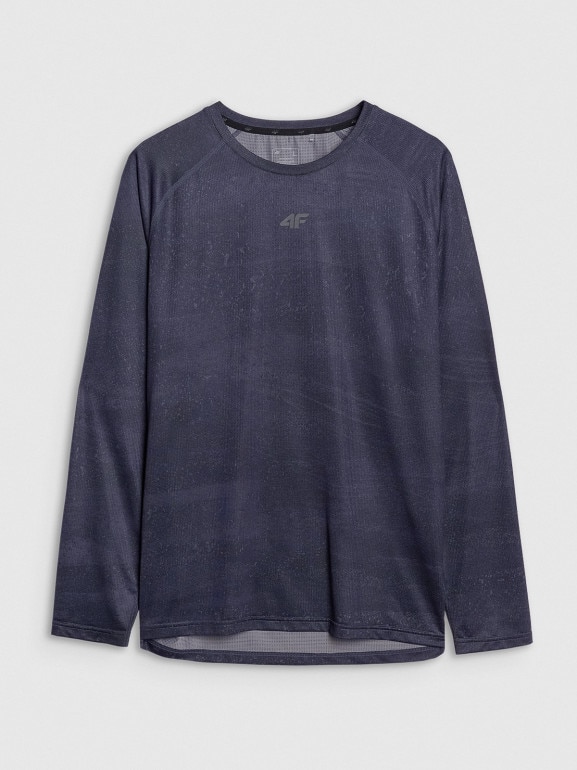 Męski longsleeve kolarski 4F 4FWSS25TFLOM340 - granatowy