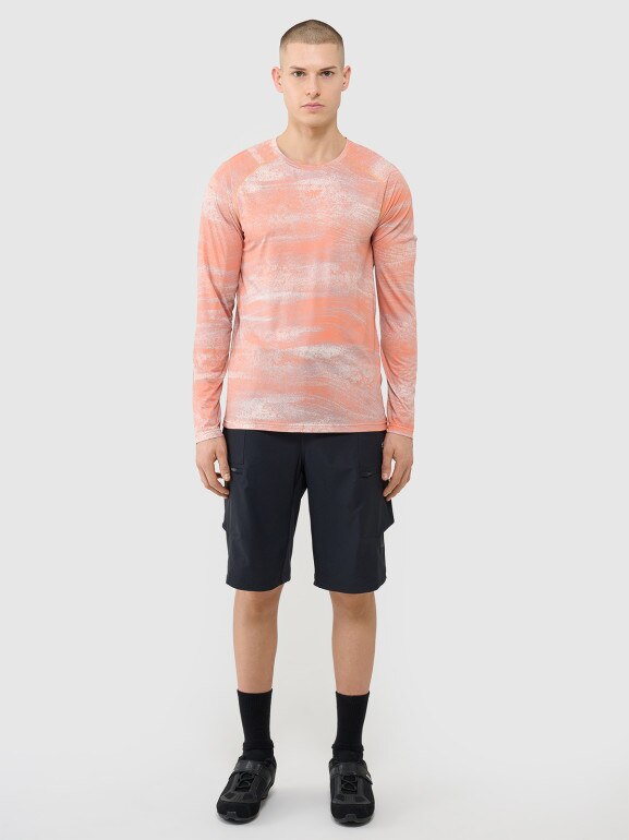 Męski longsleeve kolarski 4F 4FWSS25TFLOM340 - pomarańczowy