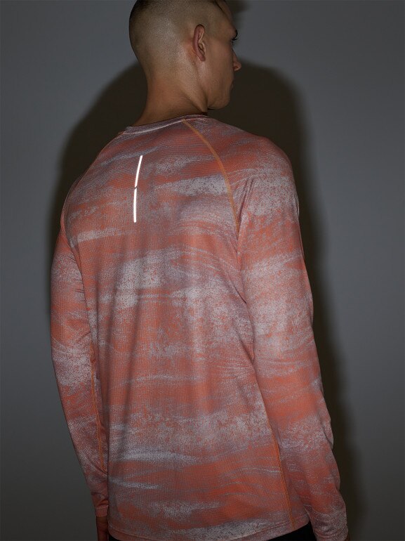 Męski longsleeve kolarski 4F 4FWSS25TFLOM340 - pomarańczowy