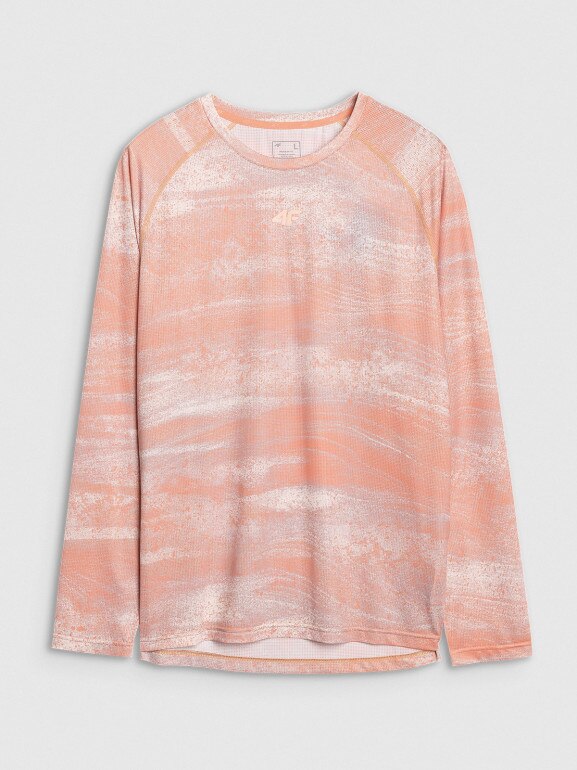 Męski longsleeve kolarski 4F 4FWSS25TFLOM340 - pomarańczowy