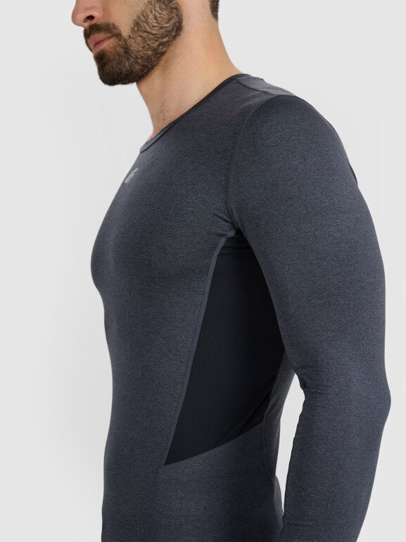 Męski longsleeve treningowy 4F 4FWMM00TFLOM507 - szary