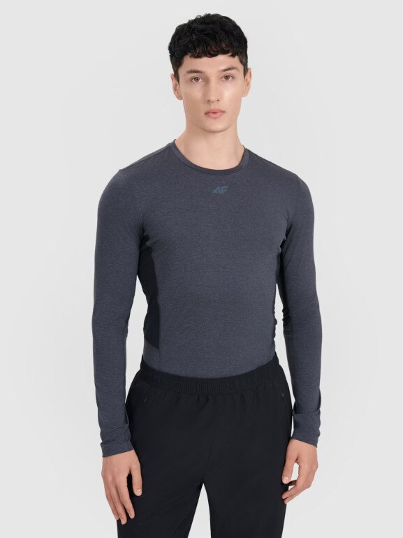 Męski longsleeve treningowy 4F 4FWMM00TFLOM507 - szary